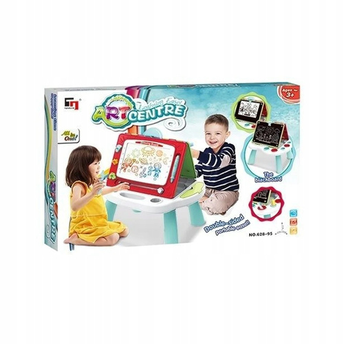 DUŻA DWUSTRONNA TABLICA DO RYSOWANIA 2w1 STOLIK KREDA ZNIKOPIS