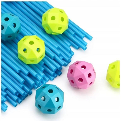 SŁOMKI KLOCKI KONSTRUKCYJNE DUŻE DO BUDOWANIA BAZY 340 elem.