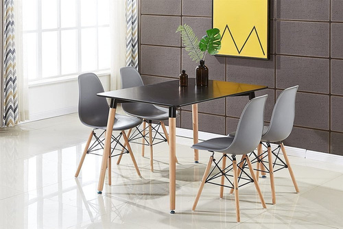 Stół Czarny Prostokątny 120 x 60 cm Do Kuchni Jadalni