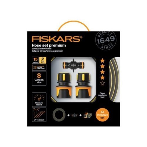 Fiskars Zestaw Z Wężem Ogrodowym Premium 9mm 3/8" 15m Q4 1027101